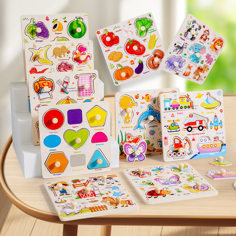 Baby Food Eat - ألعاب ألغاز خشبية من مونتيسوري للأطفال،