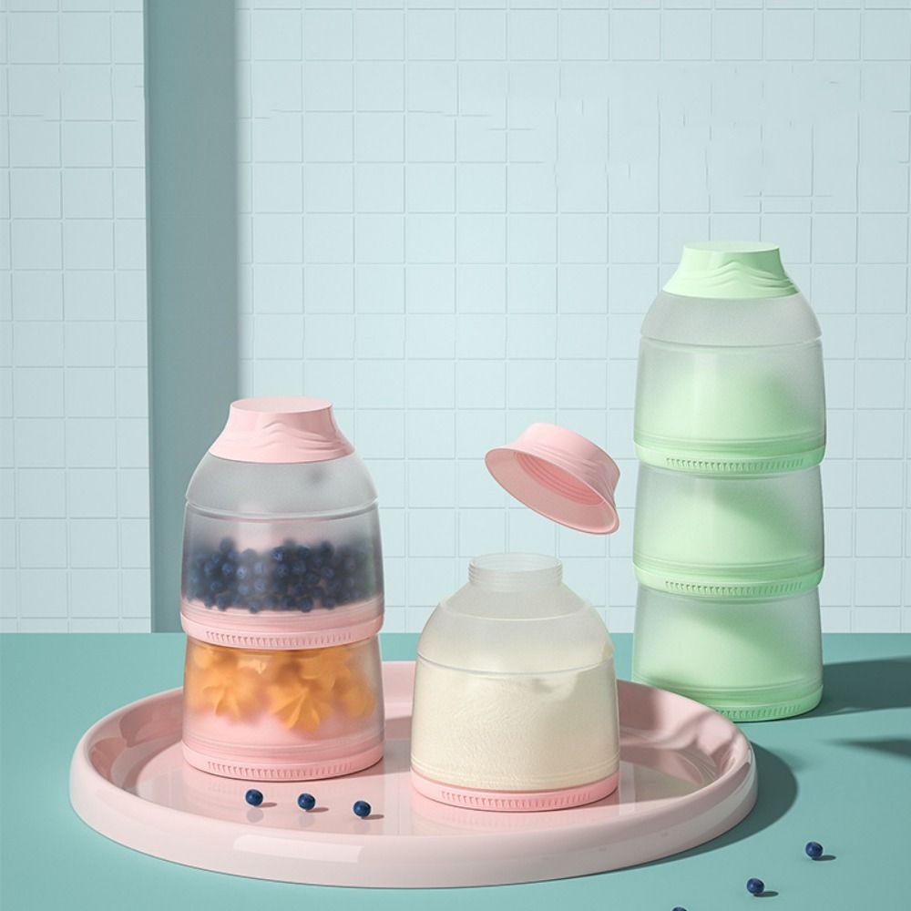 Formula Dispenser Portable - صندوق حليب الأطفال ثلاثي الطبقات بسعة