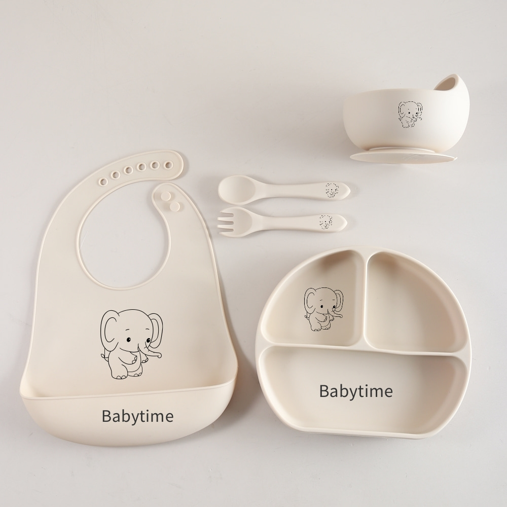 Baby Food Weaning - مجموعة أدوات أطفال على شكل فيل