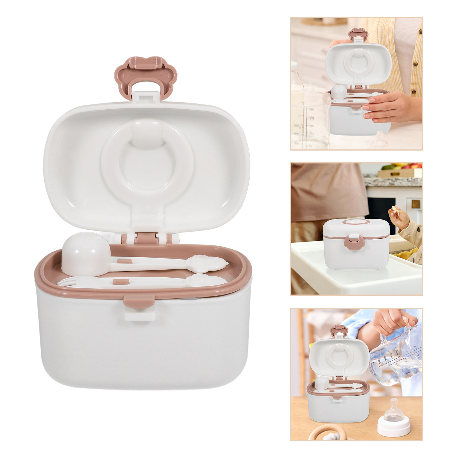 Formula Dispenser Portable - حاوية حليب الأطفال المحمولة مع ملعقة