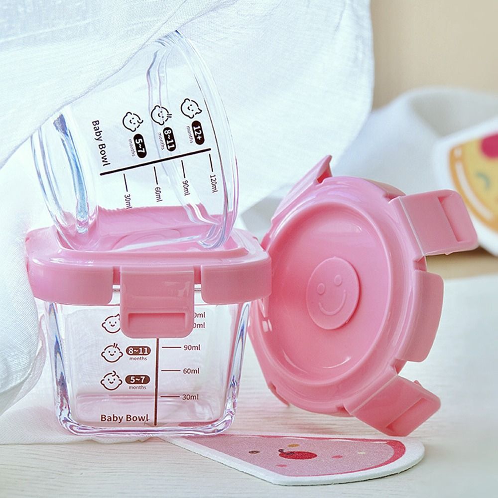 Baby Food Category - صندوق تخزين طعام زجاجي للأطفال ،