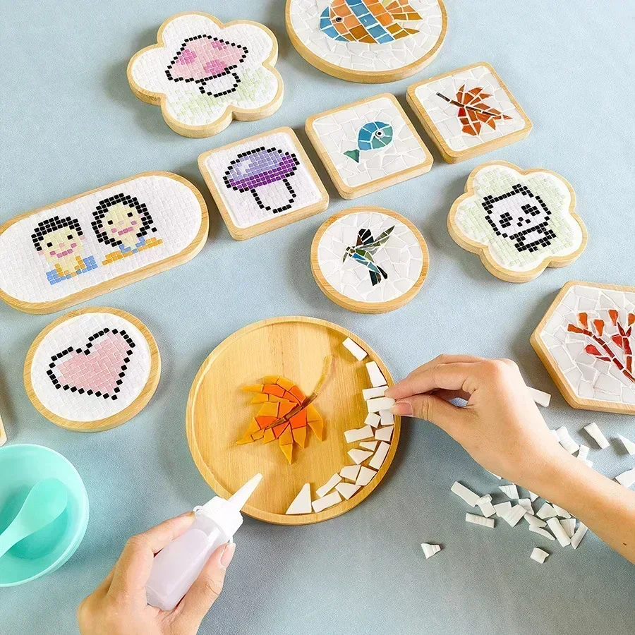 Baby Food Eat - اليدوية DIY فسيفساء كأس حصيرة أسفل