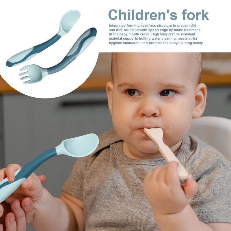 طفل شوكة وملعقة سيليكون ملعقة  - مراجعة Baby Food Weaning وسعره