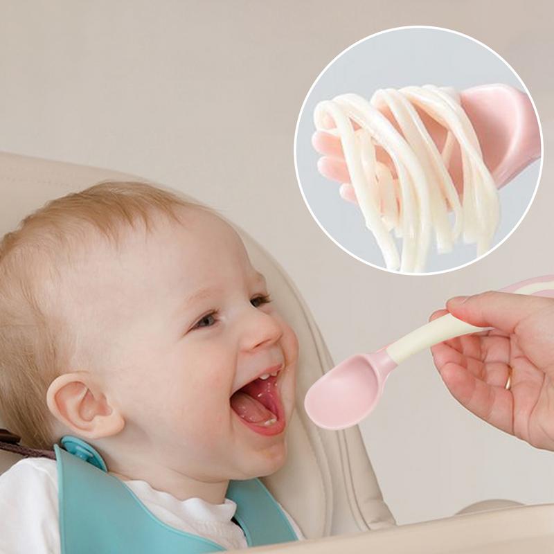 طفل شوكة وملعقة سيليكون ملعقة  - مراجعة Baby Food Weaning وسعره